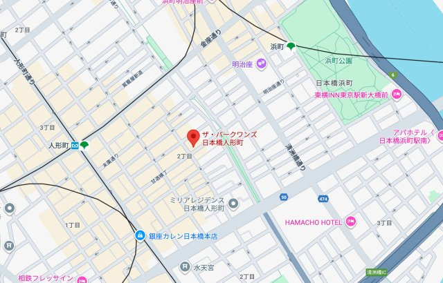 ザ・パークワンズ日本橋人形町の地図