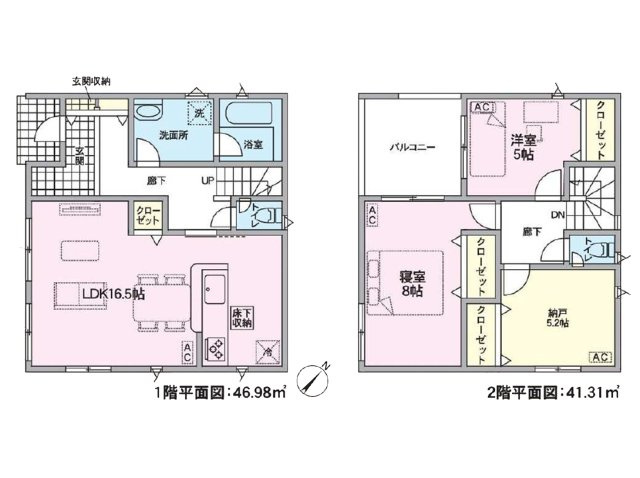 春日井市妙慶町2丁目(全2棟)の間取り