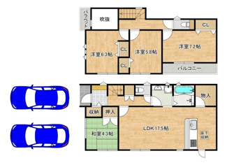 【間取り】 | 大野台５丁目　新築分譲住宅　全２区画
