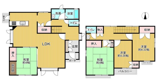 【間取り】 | 佐倉市白銀２丁目　中古戸建て | 間取り図