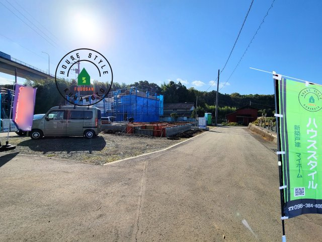 菊池郡大津町大字下町第4-2棟(6号棟)の前面道路含む現地写真|見学の時間などお気軽にお問い合わせ下さい。