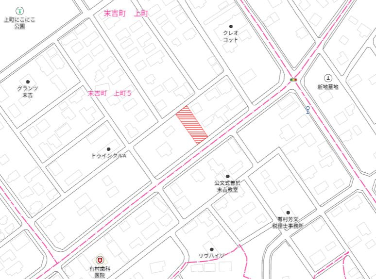 曽於市末吉町上町５丁目の売地の土地図