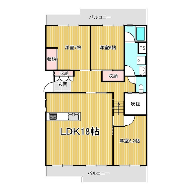 鴨池ガーデンハウス9号棟の間取り
