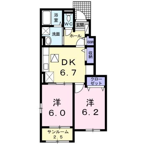 Ｖｉｌｌａ　Ａｉｒｙ城南の間取り