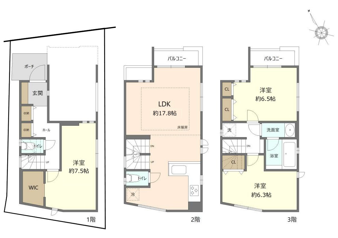 千種区丸山町三丁目戸建の間取り