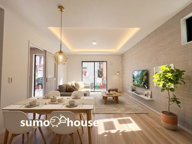 新築デザイナーズ分譲住宅限定1棟　４LDK対応可能な間取り！　～港北区新吉田東5期～の居間・リビング|居間です