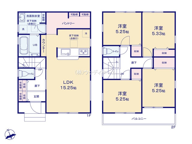 越谷市大泊第9　新築一戸建ての間取り