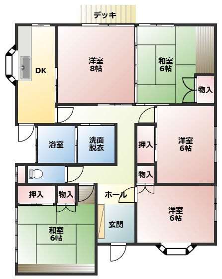 北諸県郡三股町大字蓼池の中古一戸建の間取り