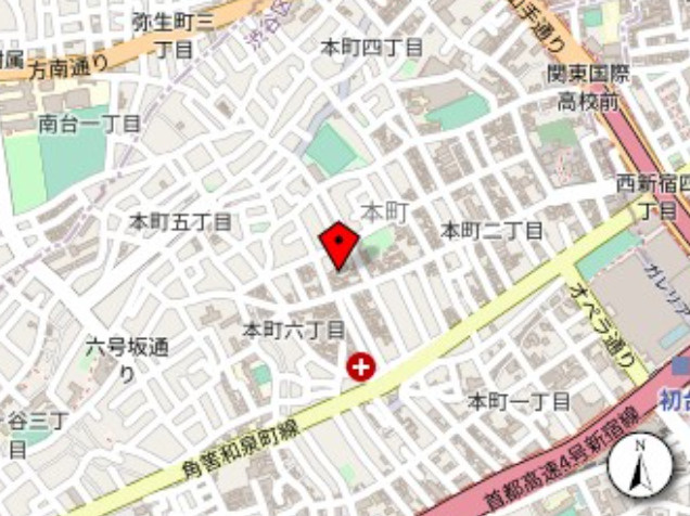 渋谷区本町６丁目の賃貸マンションの地図