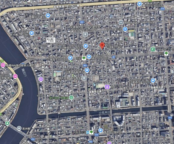 江東区森下２丁目の賃貸マンションの地図