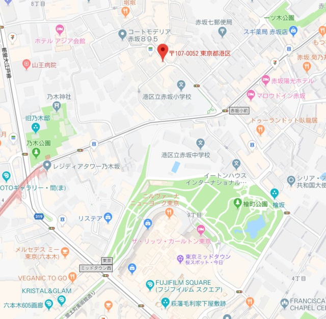 港区赤坂８丁目の賃貸マンションの地図