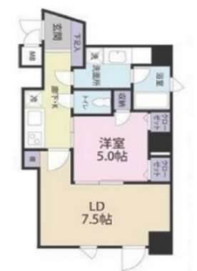 港区赤坂８丁目の賃貸マンションの間取り