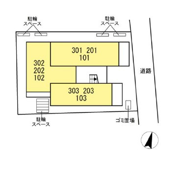 川崎市多摩区登戸新町のアパートの区画図