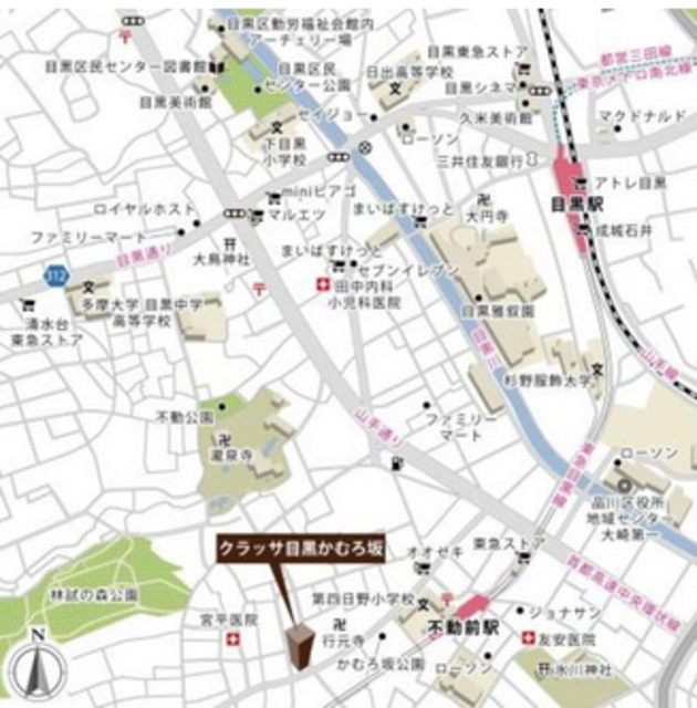 クラッサ目黒かむろ坂の地図