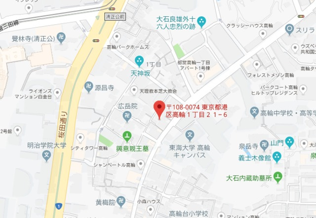 レビスタ白金高輪の地図