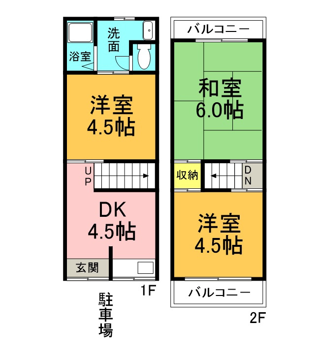 金田町3丁目貸家の間取り