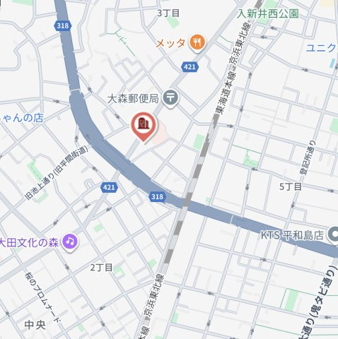 プレディアコート大森山王の地図