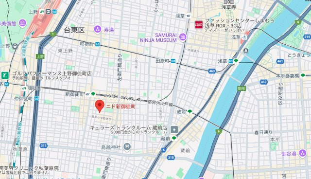 台東区小島２丁目の賃貸マンションの地図