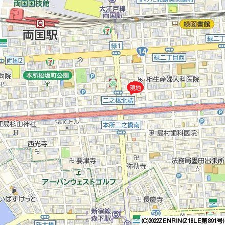 墨田区緑１丁目の賃貸マンションの地図