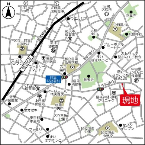 コンポジット中目黒の地図