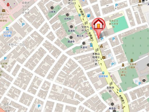 レジディア文京本駒込の地図