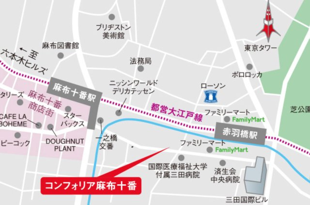 コンフォリア麻布台の地図
