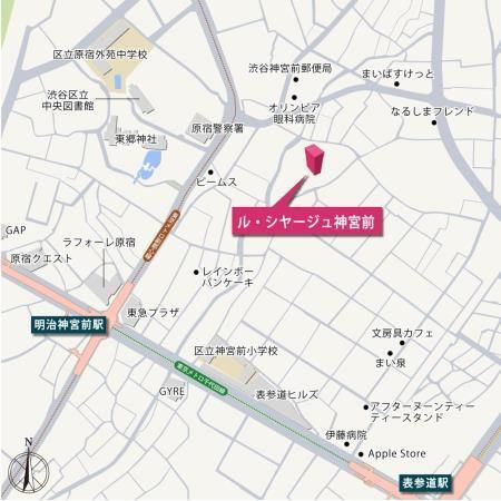 ル・シヤージュ神宮前の地図