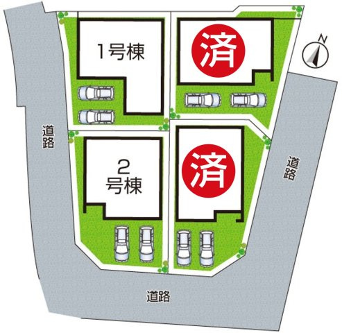 29(土)30(日)現地見学可能！◆堺市美原区平尾　全4邸の区画図|全4区画