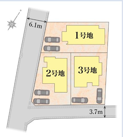 春日市紅葉ヶ丘東６丁目　新築戸建【2号地】の区画図