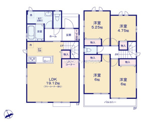 【間取り】 | ハートフルタウン安城市美園町－Ｈ号棟 | 【H号棟】土地面積：112.57㎡/建物面積：96.07㎡
