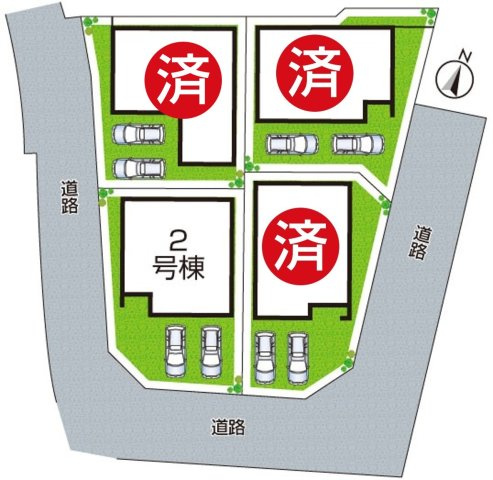 19(土)～23(祝)現地見学可能！◆堺市美原区平尾　全4邸の区画図|全4区画