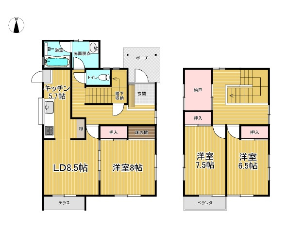 中古戸建　千曲市杭瀬下一丁目の間取り
