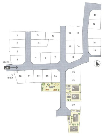 COLORSグリーンヒル　大津市本堅田2丁目　4区画の区画図