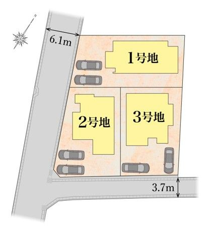 春日市紅葉ヶ丘東６丁目　新築戸建【1号地】の区画図