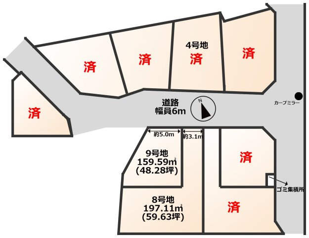 COLORSグリーンヒル　草津市追分5丁目3区画の区画図