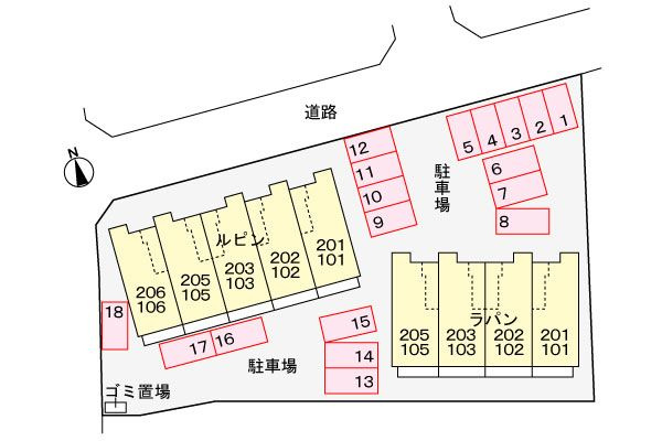 ルビン　　刈谷市近郊の賃貸はクラスホーム刈谷店の駐車場