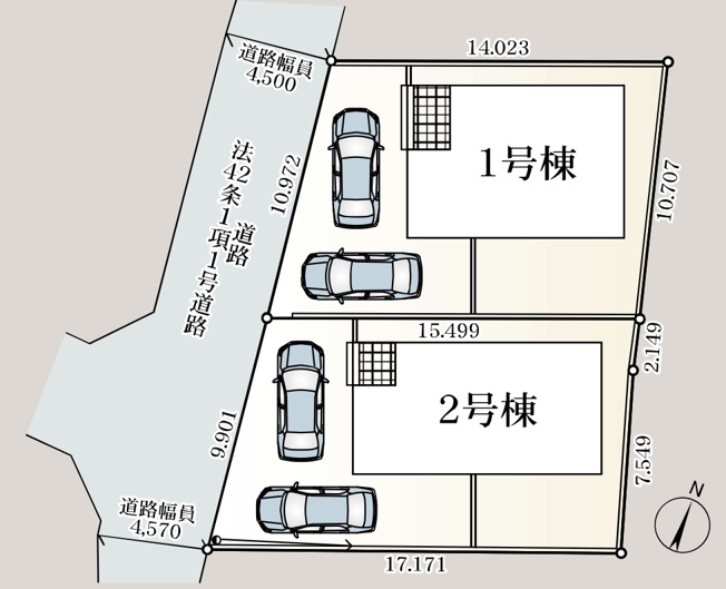 【区画図】 | 熊谷市石原第7  クレイドルガーデン　新築戸建　全2棟　1号棟