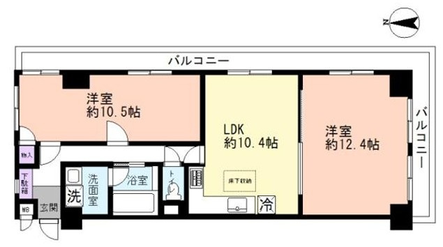 【間取り】 | エンゼルハイム王子 | 南東向きの角部屋なので、陽当たり・通風良好です！