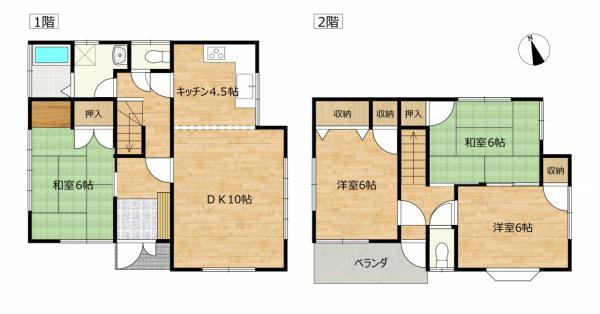富士宮市羽鮒の中古一戸建|間取り図