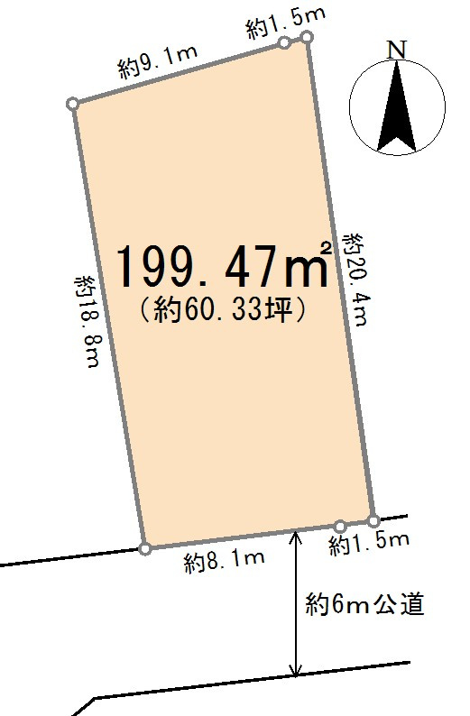 嵐山町平澤 土地60坪の土地図