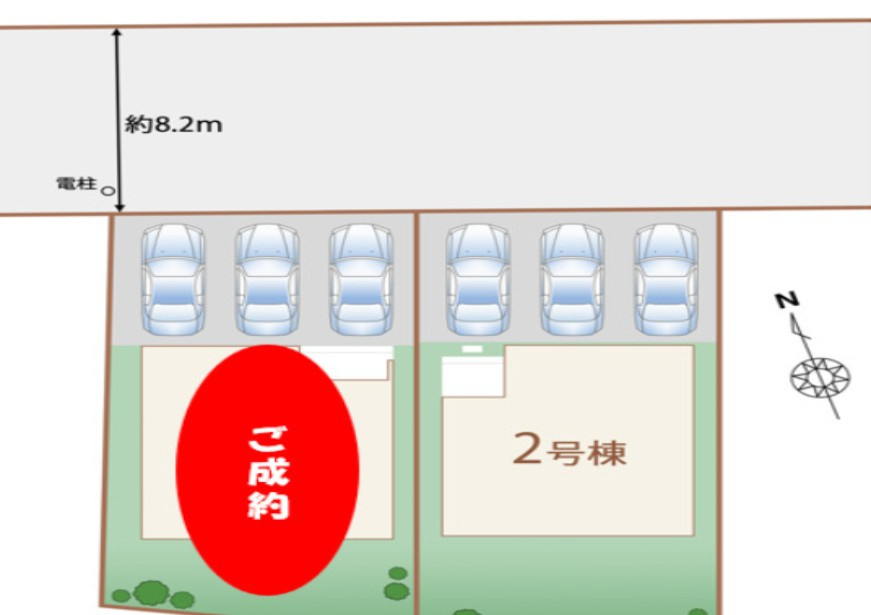 栃木市本町　新築戸建1-2の区画図