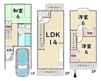 【間取り】 | 右京区太秦西野町