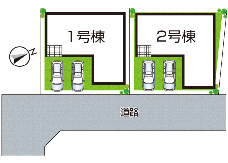 姫路市八代　第1期　新築一戸建ての区画図|全2区画