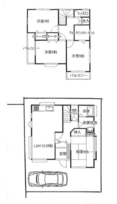 鶴ヶ島市松ヶ丘中古戸建の間取り