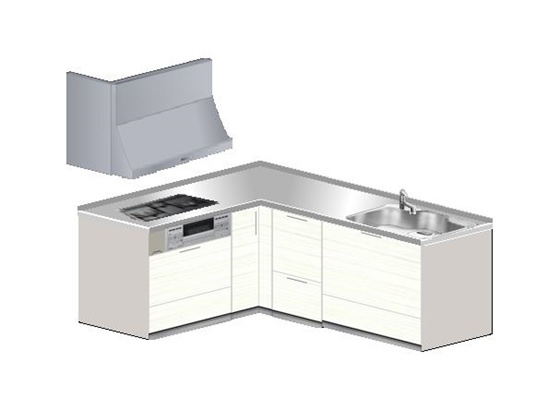 美幌町字青山南5－11中古住宅の内観：施工例|キッチンは210ｃｍ×180ｃｍのＬ型キッチンに新品交換致します。