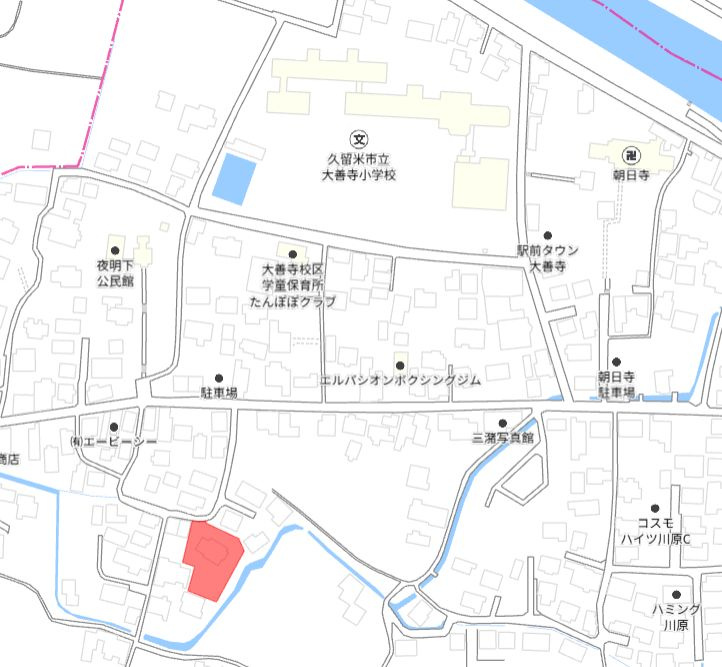 久留米市大善寺町　売り土地【3号地】の地図