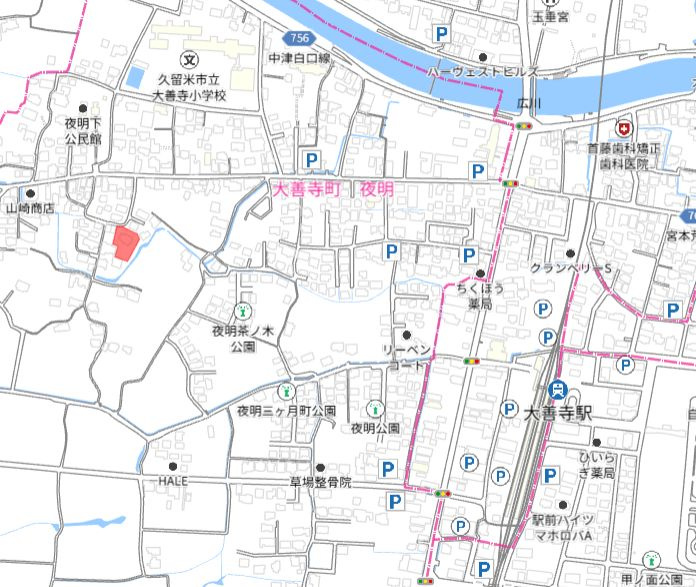 久留米市大善寺町　売り土地【3号地】の地図