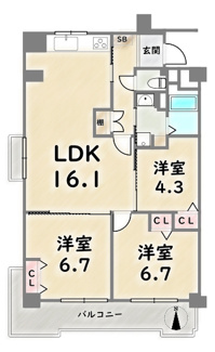【間取り】 | 京都四条グランドハイツ