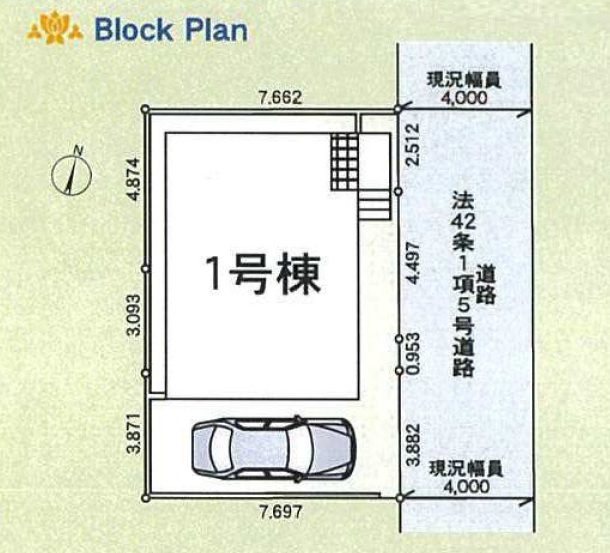 吉川市　吉川1丁目　新築戸建　全1棟の区画図|区画図です
