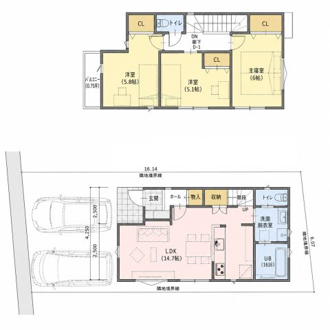 西東京市向台町2丁目 西武新宿線 田無駅 新築戸建ての間取り